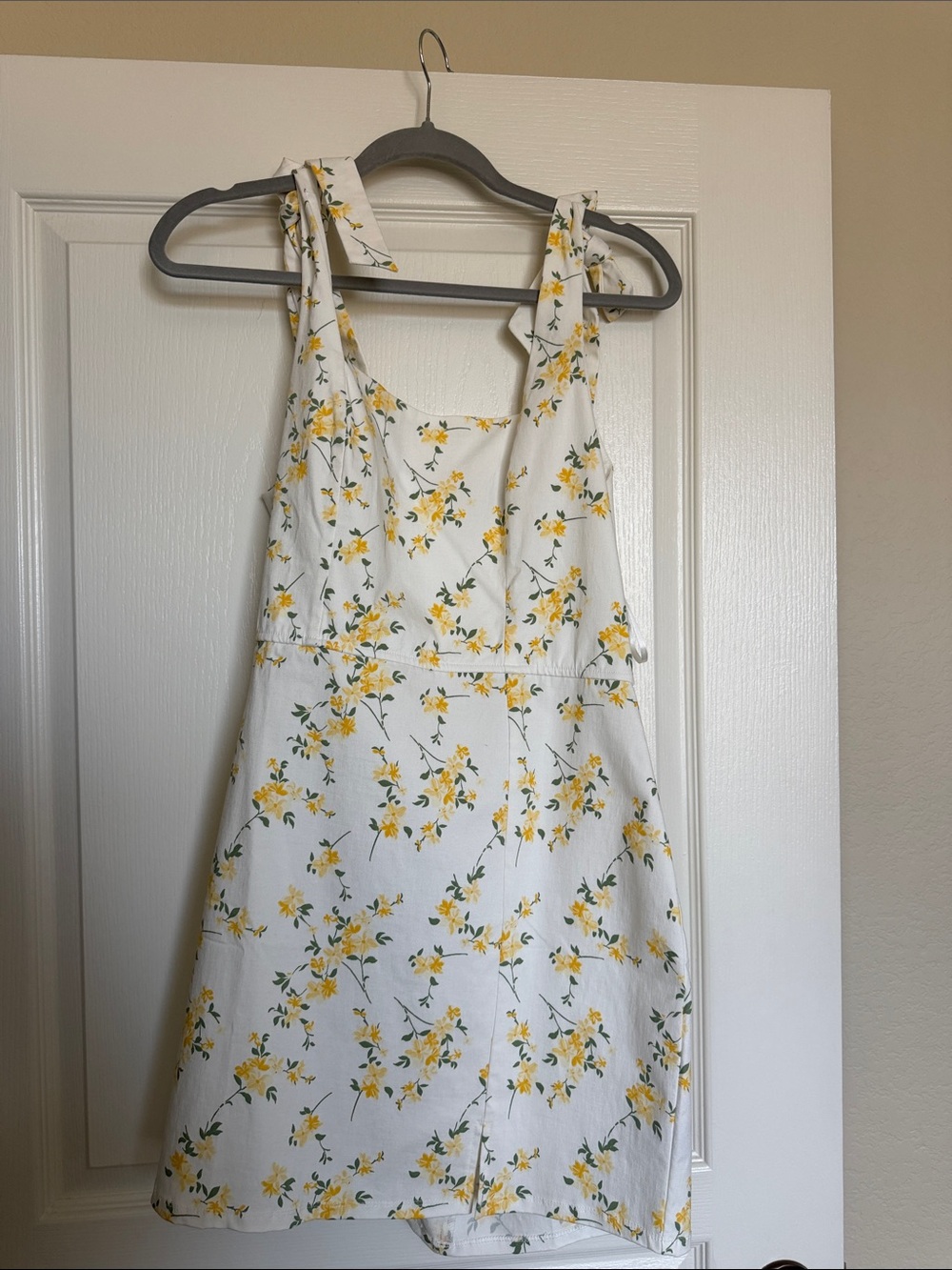 Trixxi White Mini Dress with Yellow Floral Print